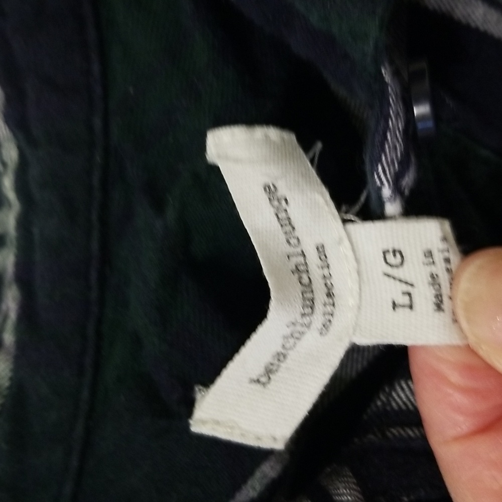 BeachLunchLounge Long Sleeve Green Plaid Button down Shirt - Picture 4 of 7
